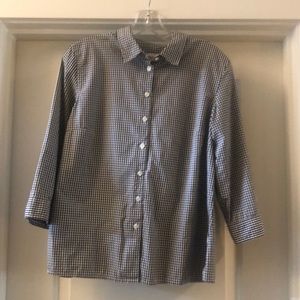 Talbots checked blouse